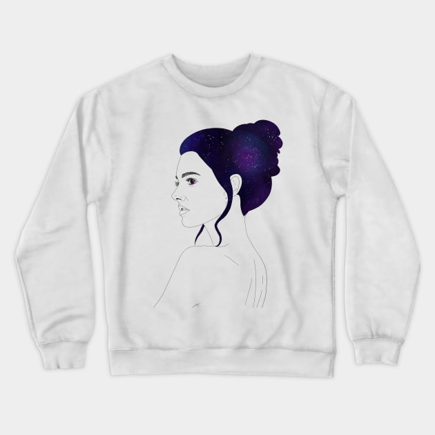 Galaxy Girl Crewneck Sweatshirt by marissafv